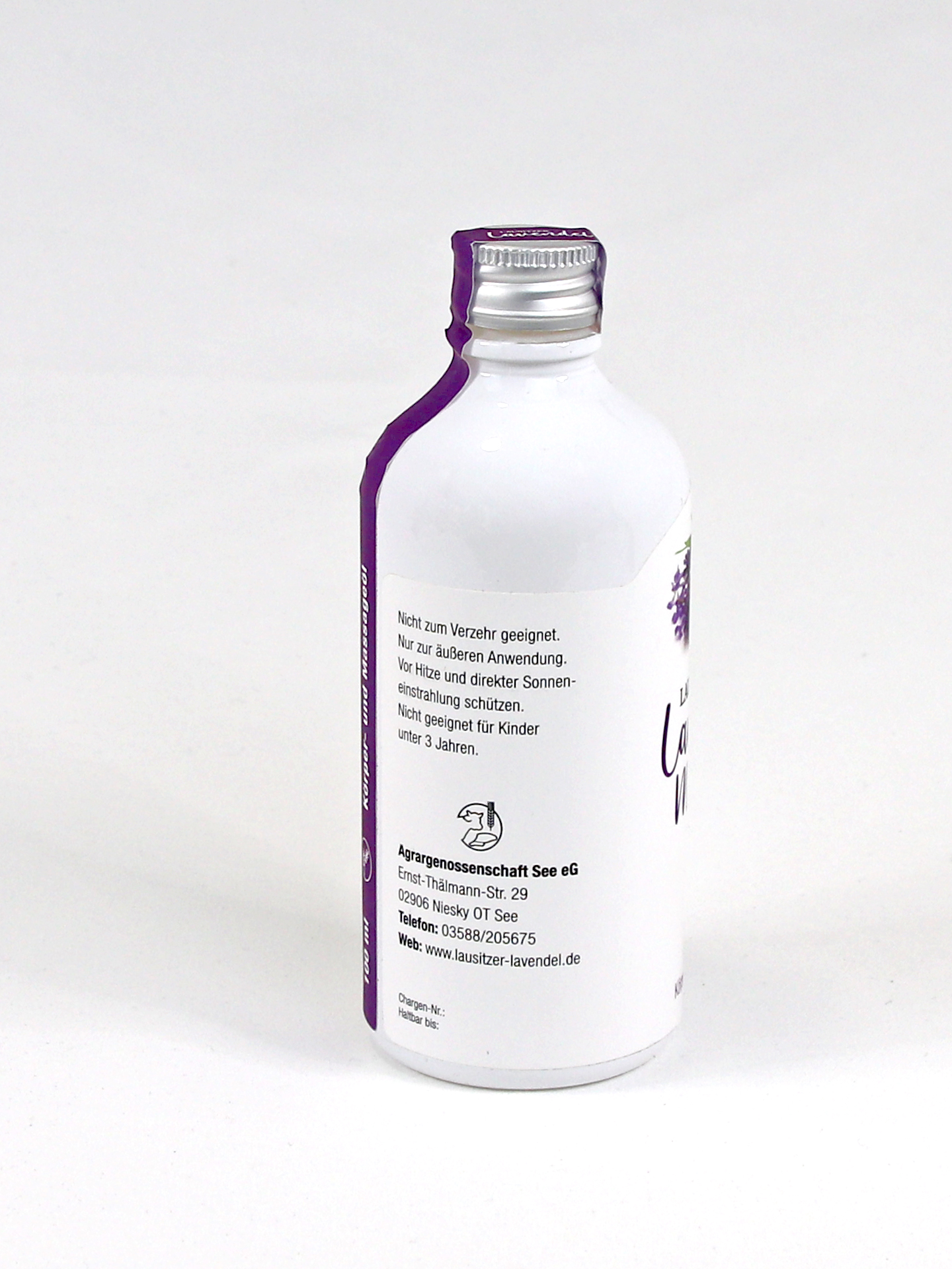100 ml Flasche Massageöl von rechts