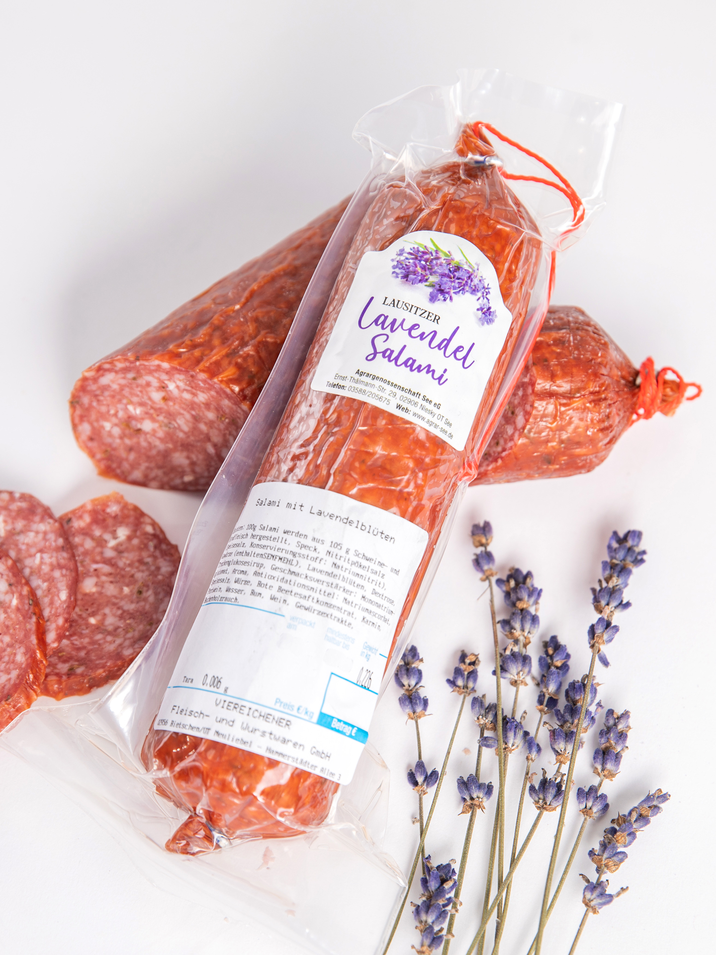 Salami mit Lavendelblüten 